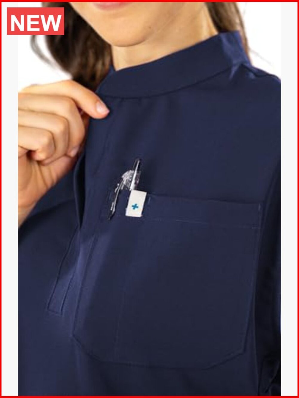 Stand-Up Collar Scrub Top & Jogger Pants Set 11 Pockets Sleeveless - Picture 4 of 6